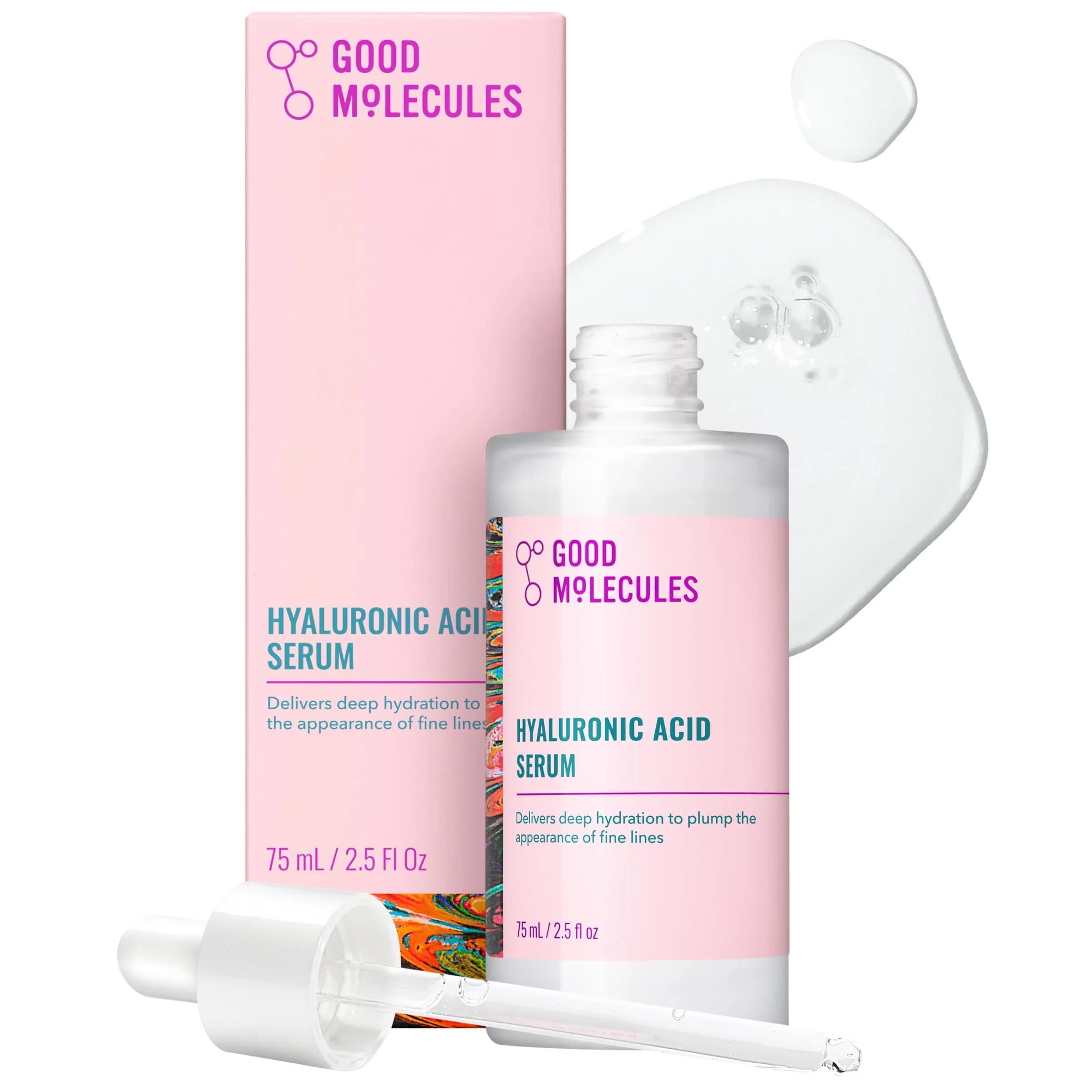 Good Molecules Hyaluronic Acid Serum 30ml (1 Fl Oz) | Deep Hydration for Plumper Skin — 2.53 Fl Oz