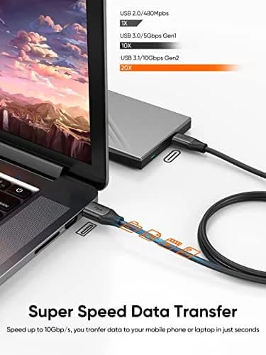 CableCreation Black 5FT/1.5m USB A to USB C Cable - 10Gbps Data Transfer & 60W Charging - view 3