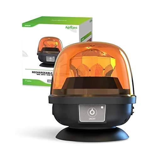 Agrieyes W08 Wireless Amber LED Beacon Light | Magnetic Base Strobe Light for Vehicles thumbnail 1