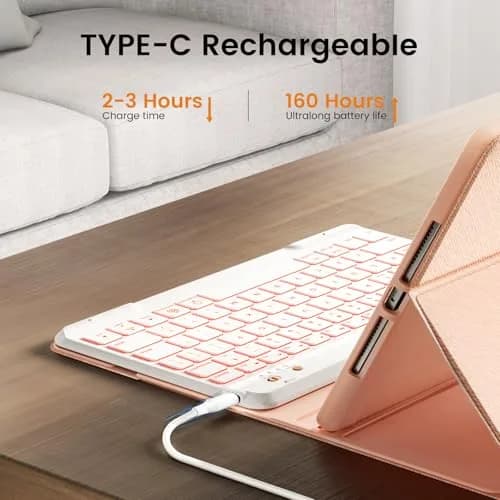 OYEEICE Keyboard Case for iPad Air 5th/4th Pro 11 inch 2020-2022, 7-Color Backlit Detachable Wireless Keyboard Case with Pencil Holder, Stand Folio Cover for iPad Pro 11" 1st-4th Gen & Air 4th/5th Gen thumbnail 5
