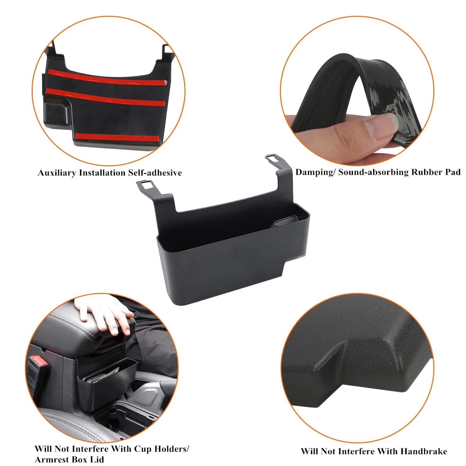 YOCTM Interior Organizer 3-Pack for Jeep Wrangler JL JT Gladiator 2024-2026 | Passenger Grab Tray, Shifter Side Tray, Armrest Storage Box - view 5