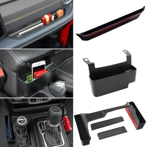 YOCTM Interior Organizer 3-Pack for Jeep Wrangler JL JT Gladiator 2024-2026 | Passenger Grab Tray, Shifter Side Tray, Armrest Storage Box thumbnail 1