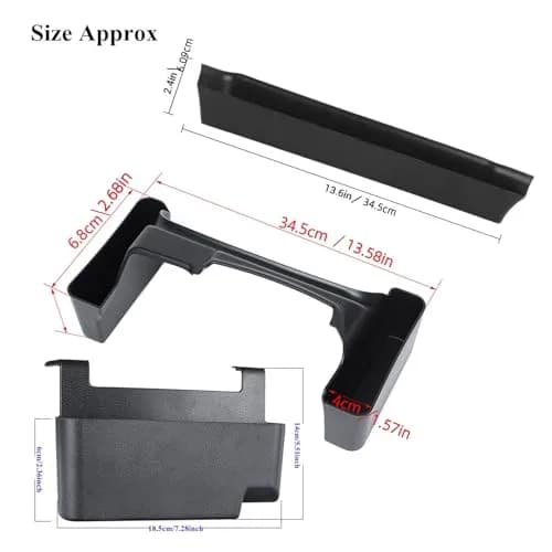 YOCTM Interior Organizer 3-Pack for Jeep Wrangler JL JT Gladiator 2024-2026 | Passenger Grab Tray, Shifter Side Tray, Armrest Storage Box thumbnail 7