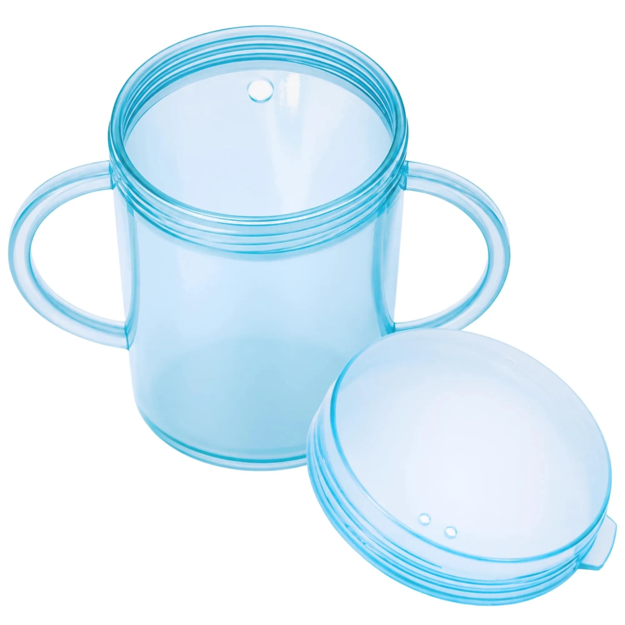 TalkTools Recessed Lid Cup with Handles, 177ml (6 fl oz) Light Blue | Promotes Oral Motor Skills & Lip Closure