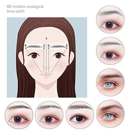 Micro Traders Natural Eyebrow Color Stickers 10 Sheets (100 Pairs) | Hair-Like Waterproof Transfers for Women & Men thumbnail 4