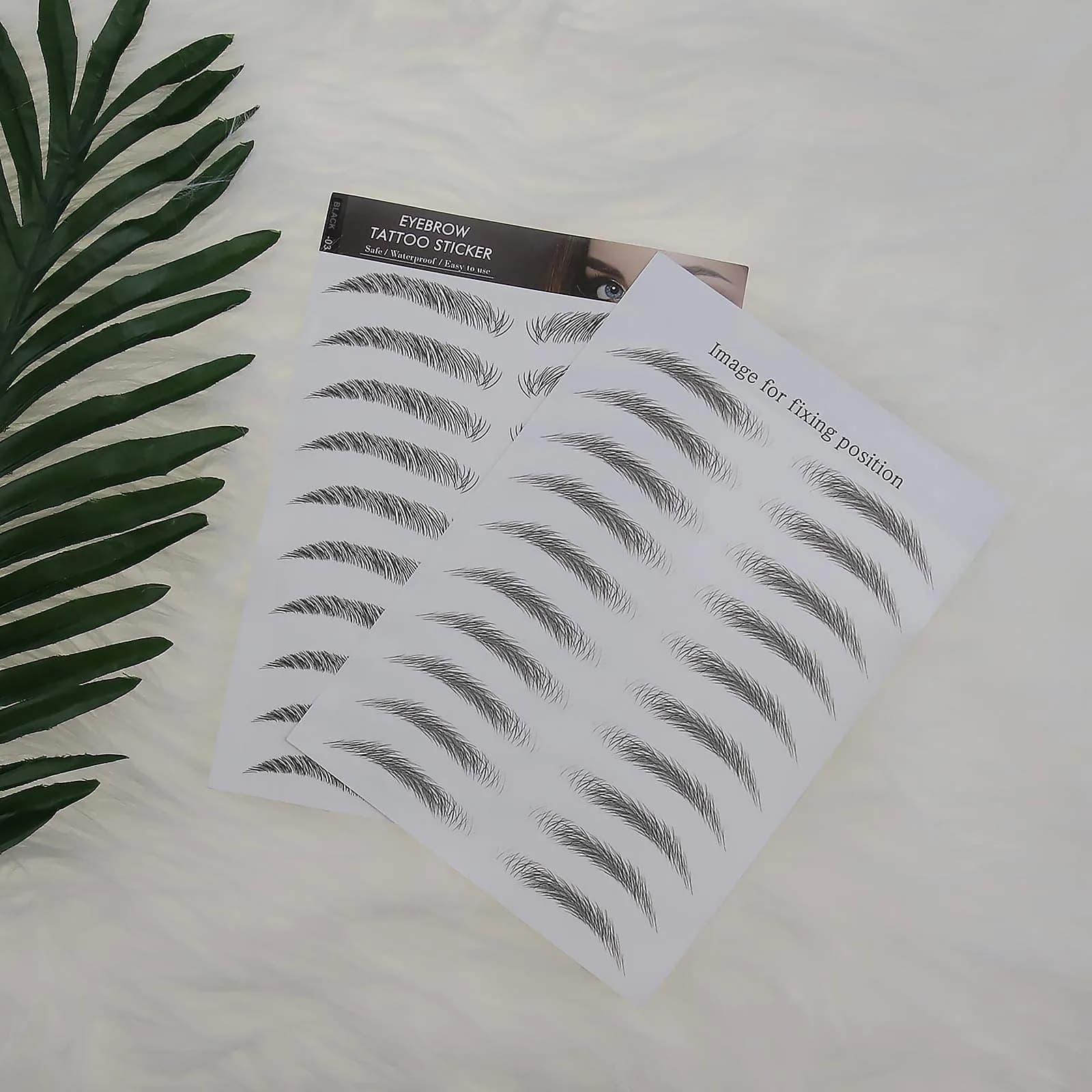 Micro Traders Natural Eyebrow Color Stickers 10 Sheets (100 Pairs) | Hair-Like Waterproof Transfers for Women & Men - view 7