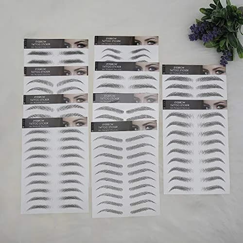 Micro Traders Natural Eyebrow Color Stickers 10 Sheets (100 Pairs) | Hair-Like Waterproof Transfers for Women & Men thumbnail 9