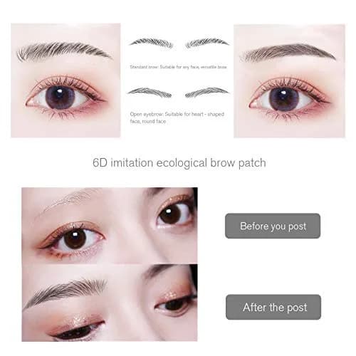 Micro Traders Natural Eyebrow Color Stickers 10 Sheets (100 Pairs) | Hair-Like Waterproof Transfers for Women & Men thumbnail 2