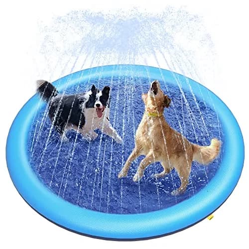 Peteast Dog Pool, Anti-Slip Splash Pad for Dogs, 59 in | Summer Hydration & Fun thumbnail 1