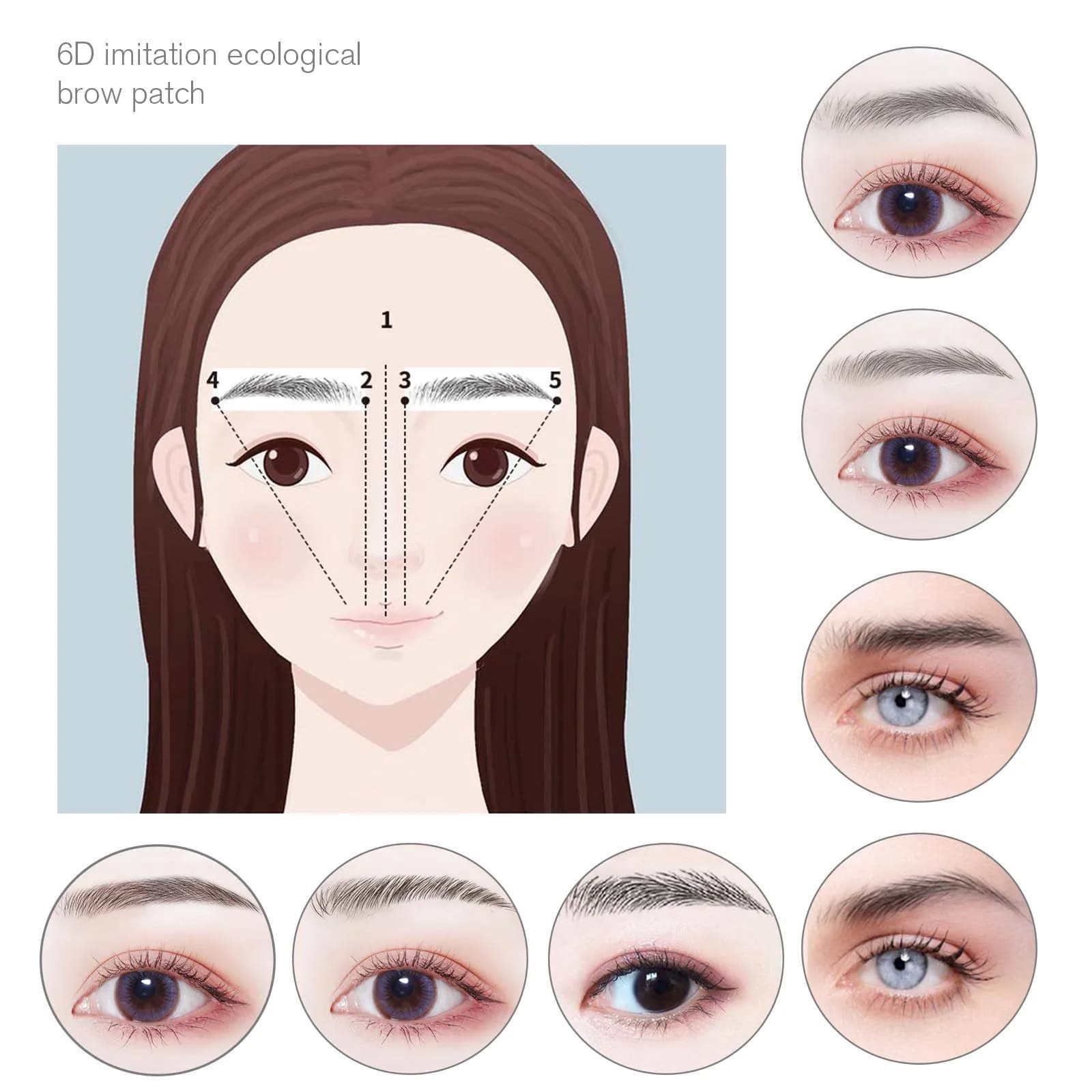 Micro Traders 6D Eyebrow Stickers 100 Pairs (10 Sheets) | Natural Hair-Like Waterproof Eyebrow Tattoos - view 4