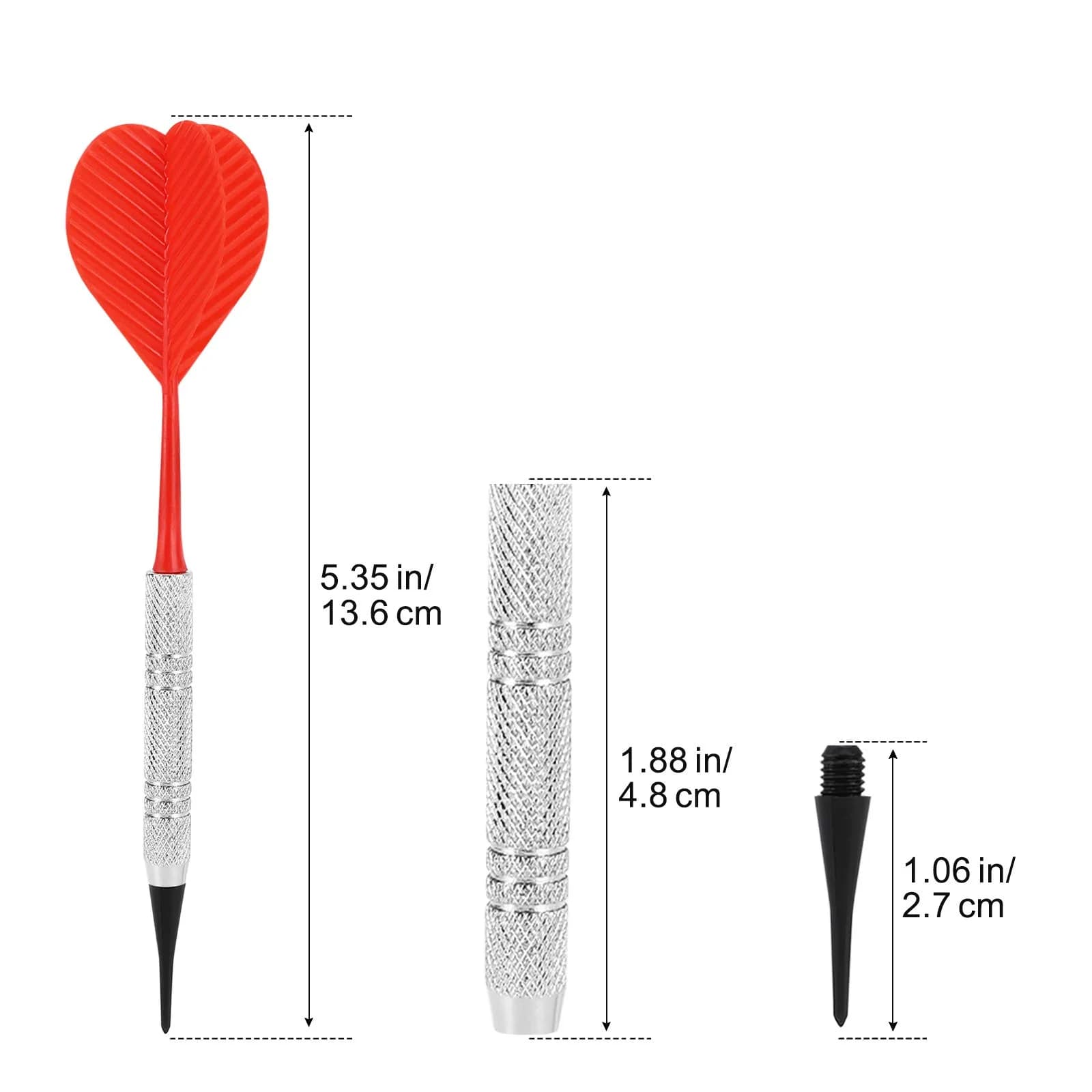 Accmor 12 Pack Soft Tip Darts with 100 Extra Tips | 14.8cm (5.8 inch) Metal Shaft Darts, 13g - view 9