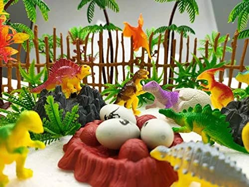 MOMOONNON 56PCS Dinosaur Cake Toppers with Model Trees | Fun & Educational Birthday Decor in India thumbnail 6