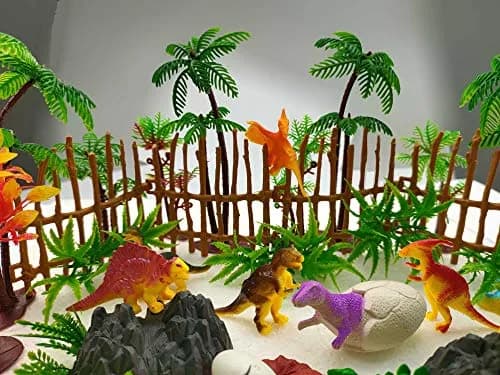 MOMOONNON 56PCS Dinosaur Cake Toppers with Model Trees | Fun & Educational Birthday Decor in India thumbnail 3