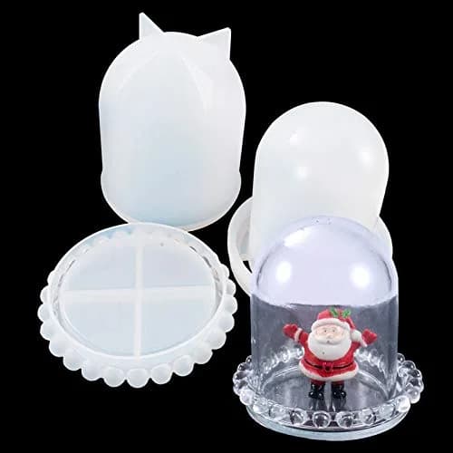 Wehous Cloche Bell Jar Display Dome Resin Mold with Base Dice Cup | Elegant Jewelry & Craft Showcase (120 chars) thumbnail 1