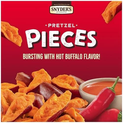 Snyder's of Hanover Hot Buffalo Wing Pretzel Pieces | Crunchy, Spicy Snack, 19.5oz (6 Pack) thumbnail 4