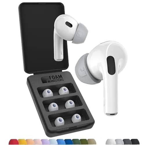 AutoLine Pro FoamMasters Premium Memory Foam Ear Tips for AirPods Pro 1&2 Gray, S/M/L | Ergonomic Fit & Noise Isolation thumbnail 1