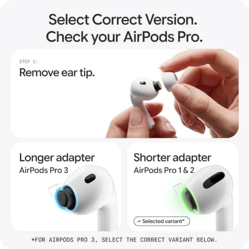 AutoLine Pro FoamMasters Premium Memory Foam Ear Tips for AirPods Pro 1&2 Gray, S/M/L | Ergonomic Fit & Noise Isolation thumbnail 2