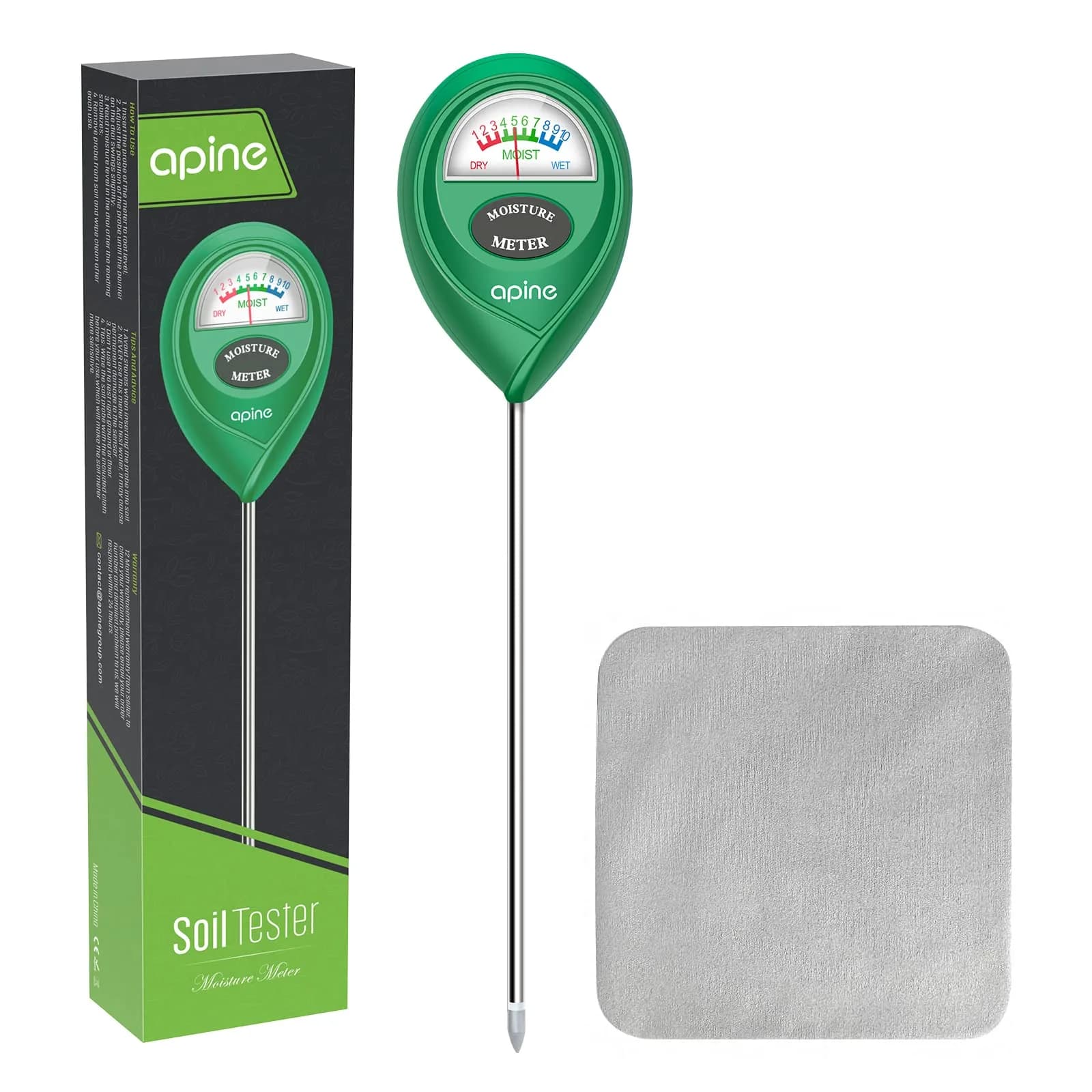 apine Soil Moisture Meter for Indoor/Outdoor Plants | Green, 26 cm (10.24 in) Probe