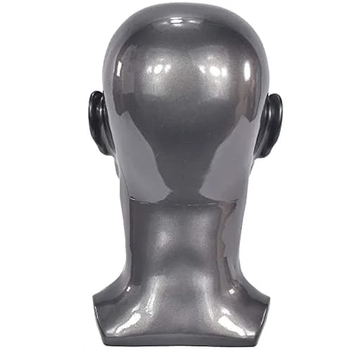 FanLin Male Mannequin Head for Display Wigs Hats Accessories | 30cm Height, 51cm Circumference, Bright Gray thumbnail 5