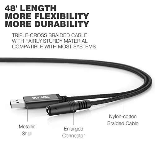 DUKABEL USB to 3.5mm Jack Audio Adapter | 50cm AUX Cable for PC, PS4, PS5 thumbnail 9