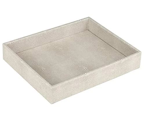HofferRuffer Elegant Desktop Organizer Tray 25.9cm (10.2") | Faux Leather Shagreen Vanity Holder thumbnail 6