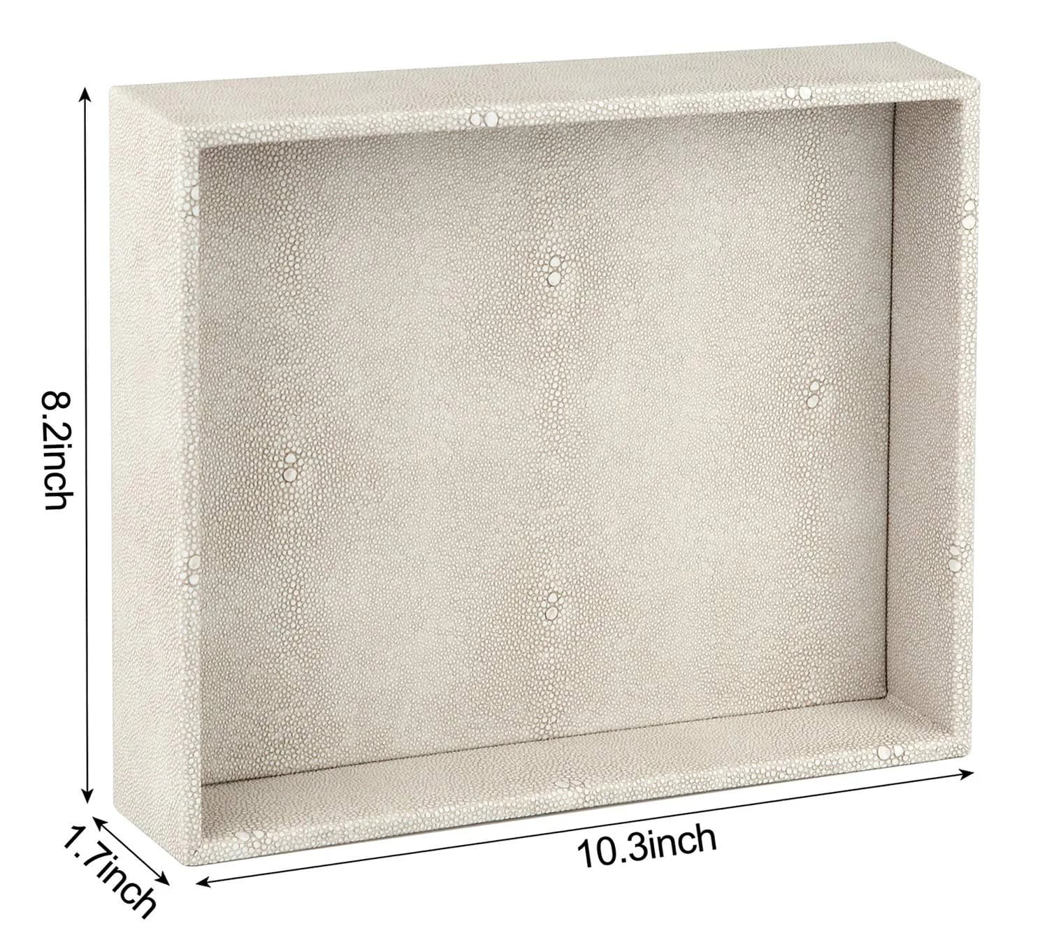 HofferRuffer Elegant Desktop Organizer Tray 25.9cm (10.2") | Faux Leather Shagreen Vanity Holder - view 7