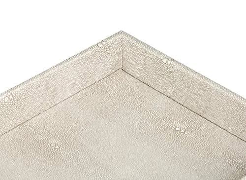 HofferRuffer Elegant Desktop Organizer Tray 25.9cm (10.2") | Faux Leather Shagreen Vanity Holder thumbnail 8