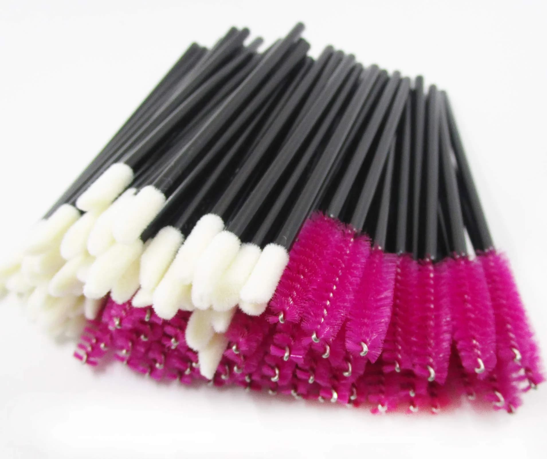 Lifextol Disposable Makeup Applicators 200 pcs | Soft Bristles for Eye & Lip Makeup (70-120 chars) — RoseWhite