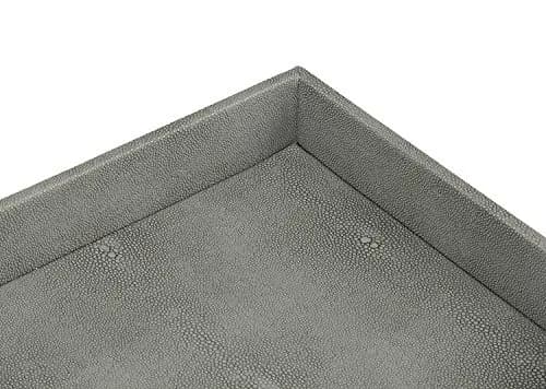 HofferRuffer Decorative Desktop Organizer Tray, Dark Grey Faux Leather Shagreen, 25.9cm x 21.3cm x 4.6cm (10.2" x 8.4" x 1.8") | Multipurpose Organizer for Home & Office thumbnail 8