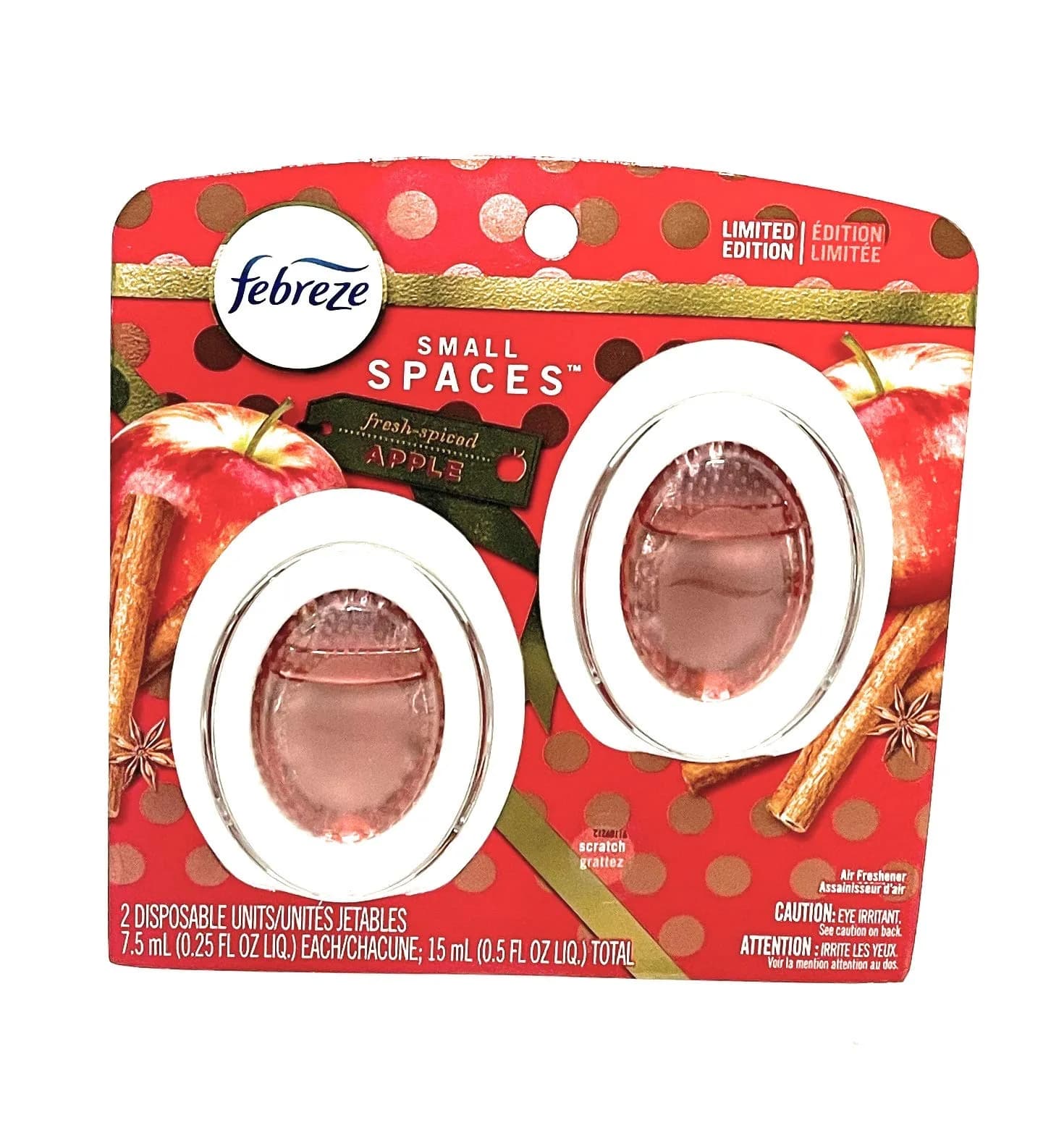 Febreze Small Spaces Air Freshener, Fresh Spiced Apple, 2 Count | Concentrated Formula for Small Rooms - main product image