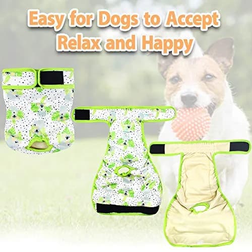 Langsprit Female Dog Diapers for Doggie Puppy Large | Leak-Free & Washable (70-120 chars) thumbnail 6