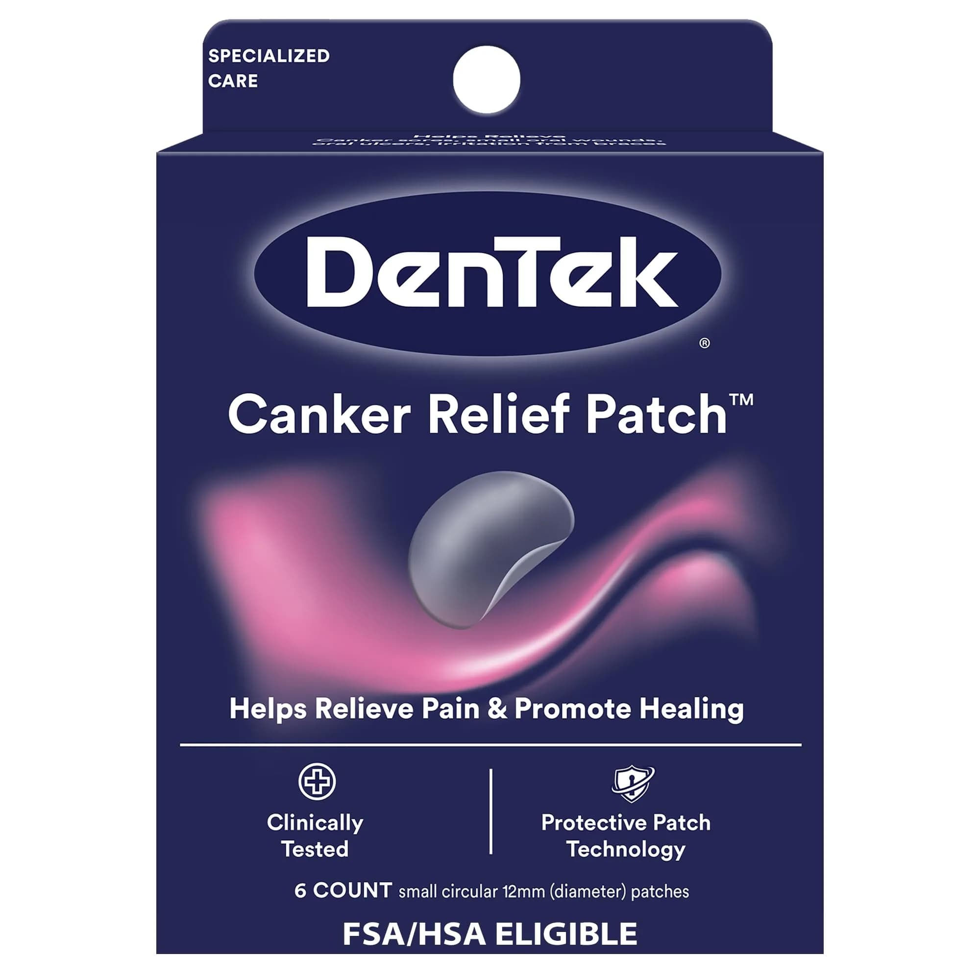 DenTek Canker Sore Relief Patches 6 Count | Clinically Tested Pain Relief for Mouth Sores - main product image