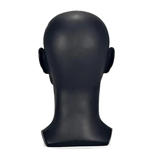FanLin Male Mannequin Head for Display, 30cm Height, Matte-Black PVC, Professional Wig & Hat Stand thumbnail 7