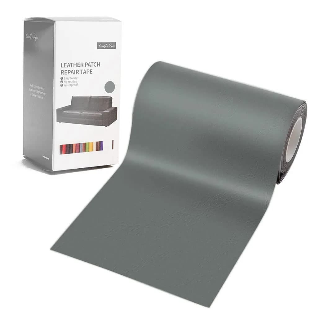 Cindy's Tape Dark Gray Leather Repair Patch Kit 1.22m (4 x 60 inch) | Self-Adhesive for Furniture, Sofas, Car Seats — Dark Grey