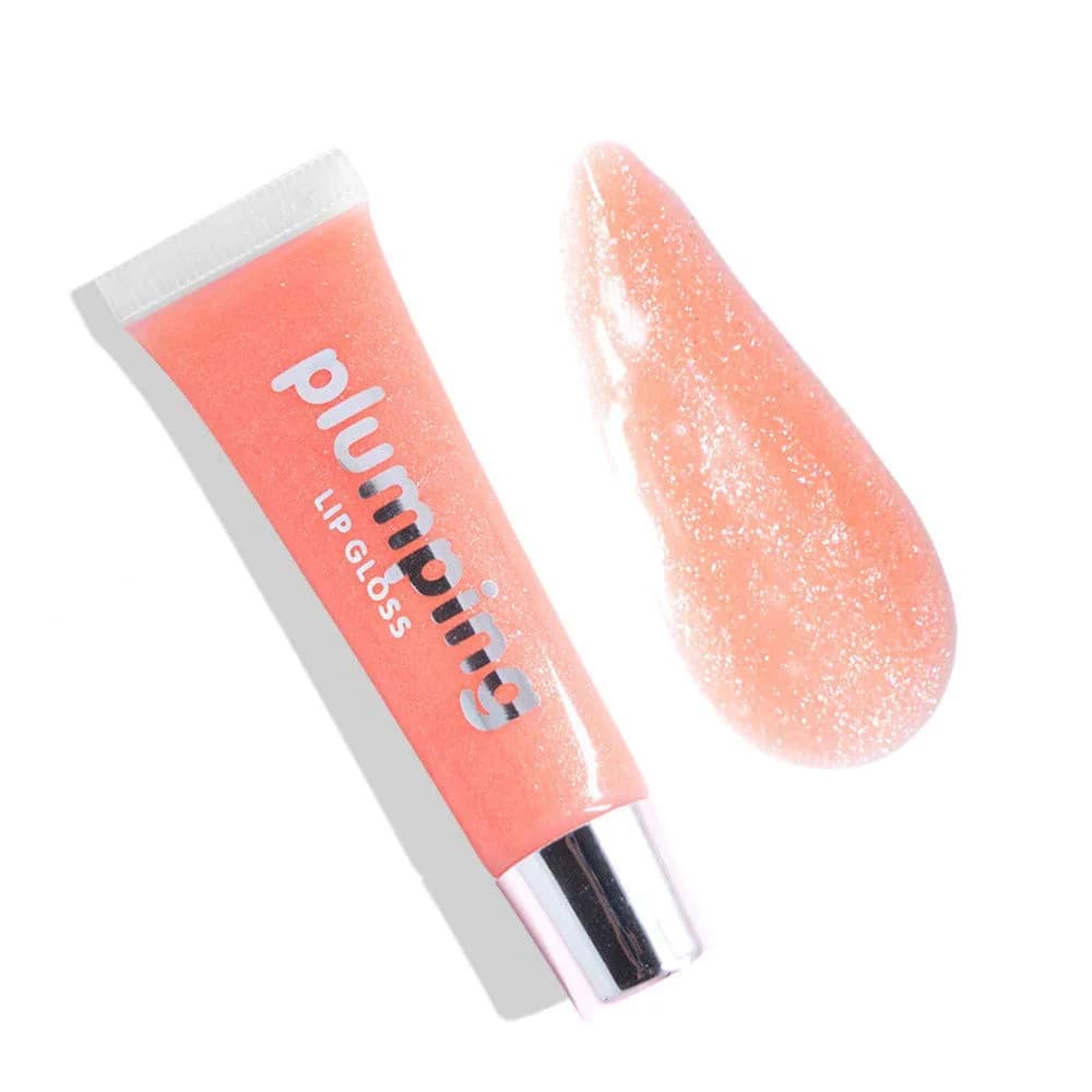 MAEPEOR Glitter Glossy Plumping Lipgloss 02#Peachy Pink 15ml (0.5 Fl Oz) | Natural Lip Color with High Shine - main product image