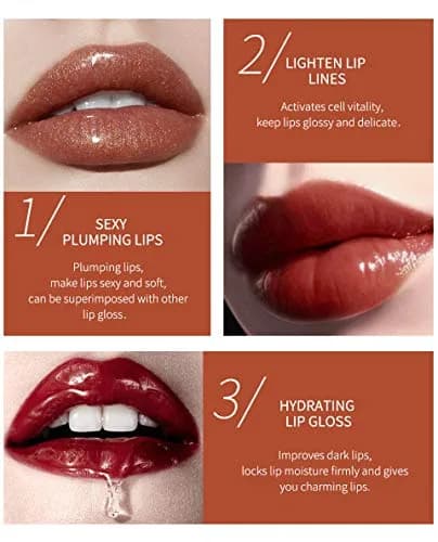 MAEPEOR Glitter Glossy Plumping Lipgloss 02#Peachy Pink 15ml (0.5 Fl Oz) | Natural Lip Color with High Shine thumbnail 6