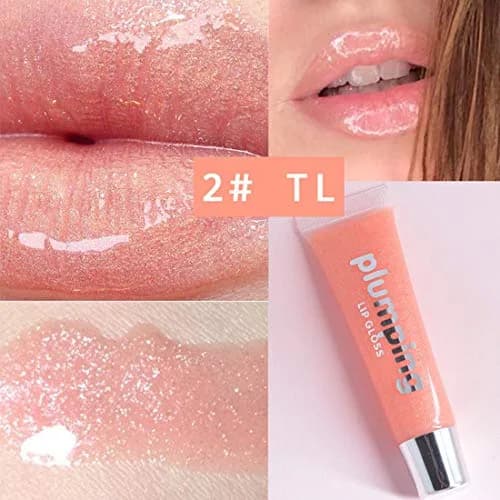 MAEPEOR Glitter Glossy Plumping Lipgloss 02#Peachy Pink 15ml (0.5 Fl Oz) | Natural Lip Color with High Shine thumbnail 2