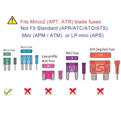 MuHize Micro2 Blade Fuse Kit 70 Pcs 5A-30A | Automotive Circuit Protection Assortment thumbnail 7