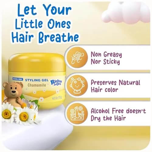 Ricitos de Oro Chamomile Hair Gel, 4.05 oz, 3-Pack | Gentle, Natural Hold for Kids thumbnail 3