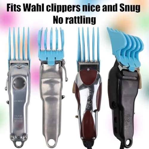 CR8GR8 Blue Hair Clipper Guides, 1.25" 1.5" 2" | Mega No.16 No.12 No.10 for Wahl Clippers thumbnail 9