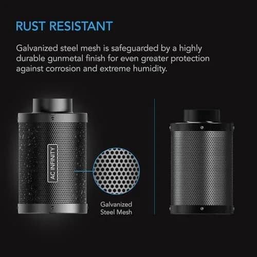 AC Infinity Air Carbon Filter 10" (24" L, 1249 CFM) with Australian RC412 Charcoal | Odor Control for Grow Tents & Hydroponics thumbnail 4