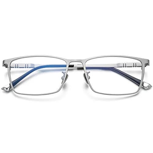 FONEX Titanium Square Eyeglass Frames for Men, 67mm Lens Width (F85641 Silver) thumbnail 4