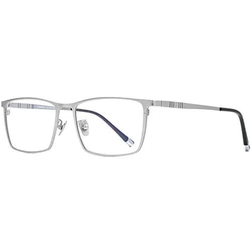 FONEX Titanium Square Eyeglass Frames for Men, 67mm Lens Width (F85641 Silver) thumbnail 5