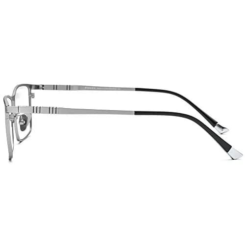 FONEX Titanium Square Eyeglass Frames for Men, 67mm Lens Width (F85641 Silver) thumbnail 6