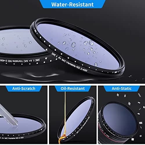 JJC 58mm Variable Neutral Density Filter ND2 to ND400 | Slim Fader ND for Canon & More thumbnail 5