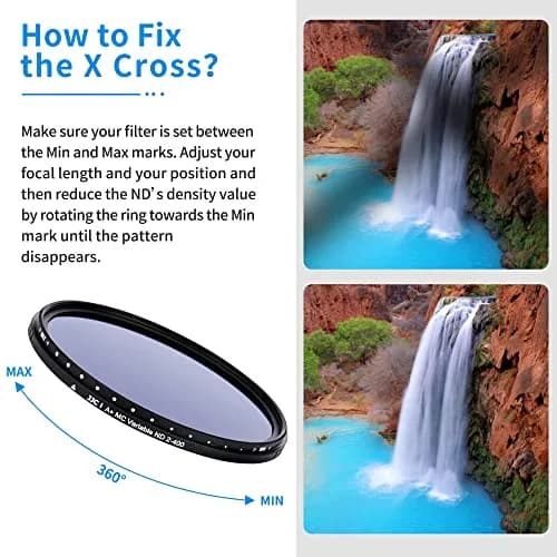 JJC 58mm Variable Neutral Density Filter ND2 to ND400 | Slim Fader ND for Canon & More thumbnail 8