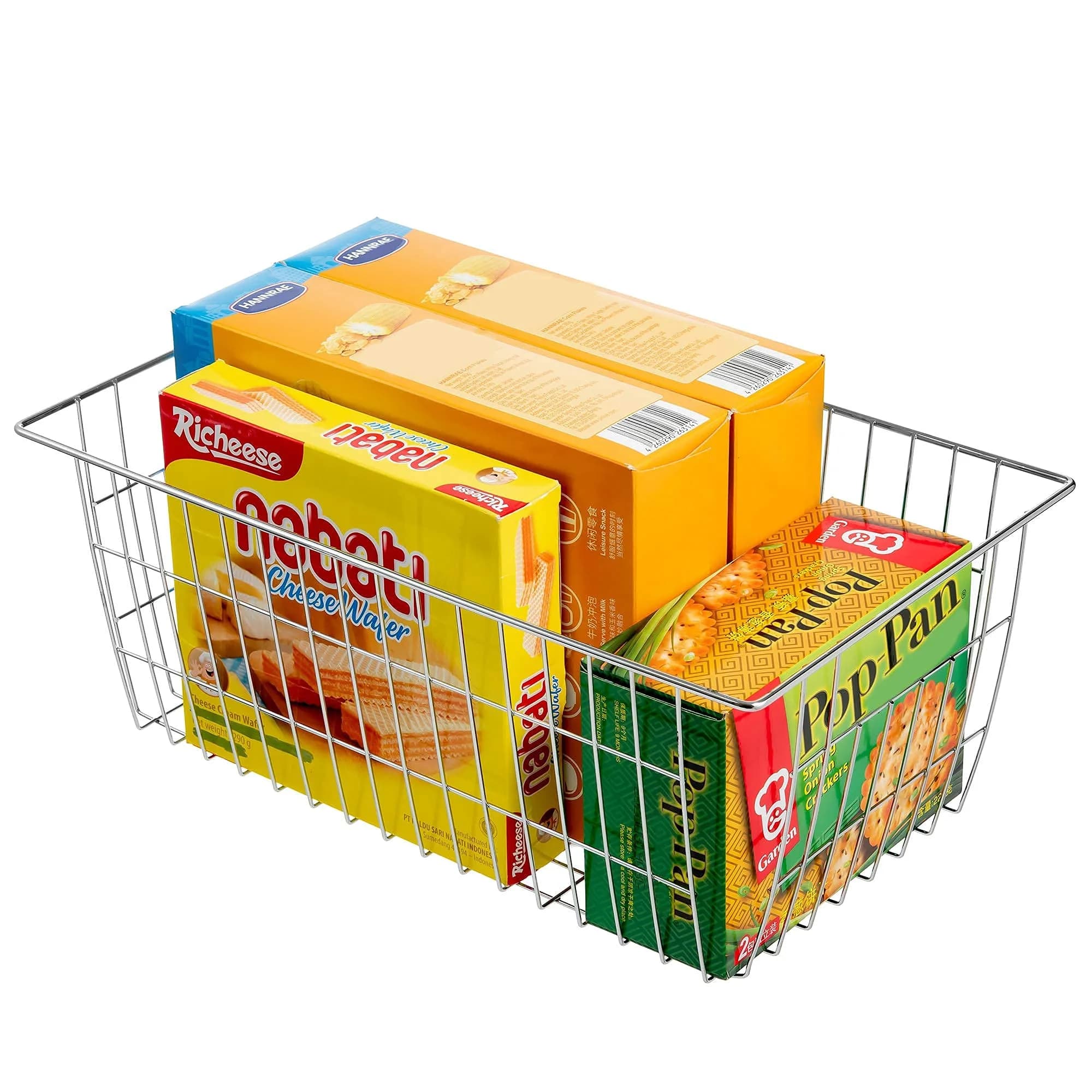 Slideep Farmhouse Wire Baskets 15.7"L x 9.5"W x 6.3"H | Rustic Kitchen & Pantry Organizer thumbnail 5