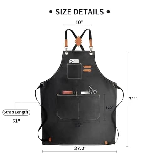 ZOMAO Cross Back Chef Apron 100% Cotton | Durable & Adjustable for Men & Women thumbnail 6