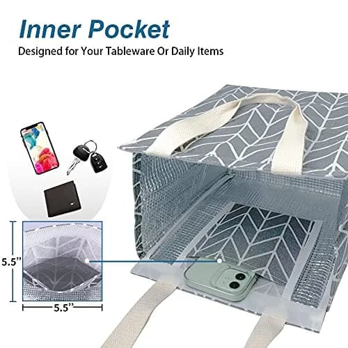 iknoe 9L Insulated Lunch Bag for Men & Women | Leak-Resistant Gray, Space Theme, Lightweight & Spacious, 9 Liters thumbnail 4