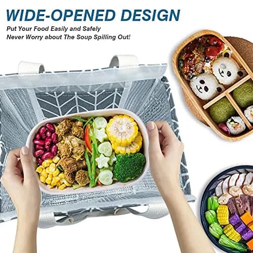 iknoe 9L Insulated Lunch Bag for Men & Women | Leak-Resistant Gray, Space Theme, Lightweight & Spacious, 9 Liters thumbnail 3